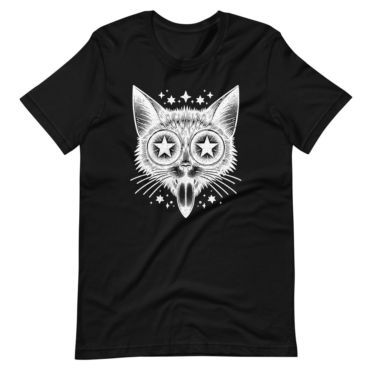 Weirdcore Cat Trippy Gothic Black Cat Unisex T-Shirt