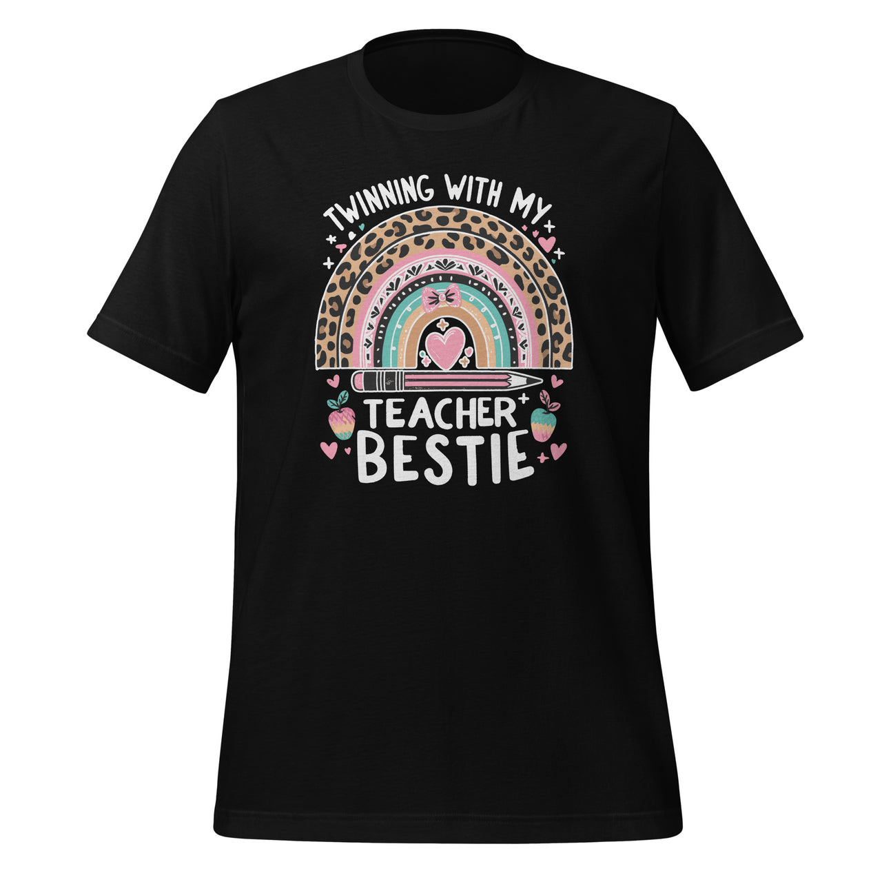 Boho Rainbow Twinning With My Teacher Bestie Unisex T-Shirt