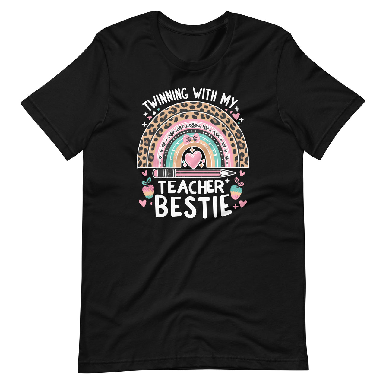 Boho Rainbow Twinning With My Teacher Bestie Unisex T-Shirt