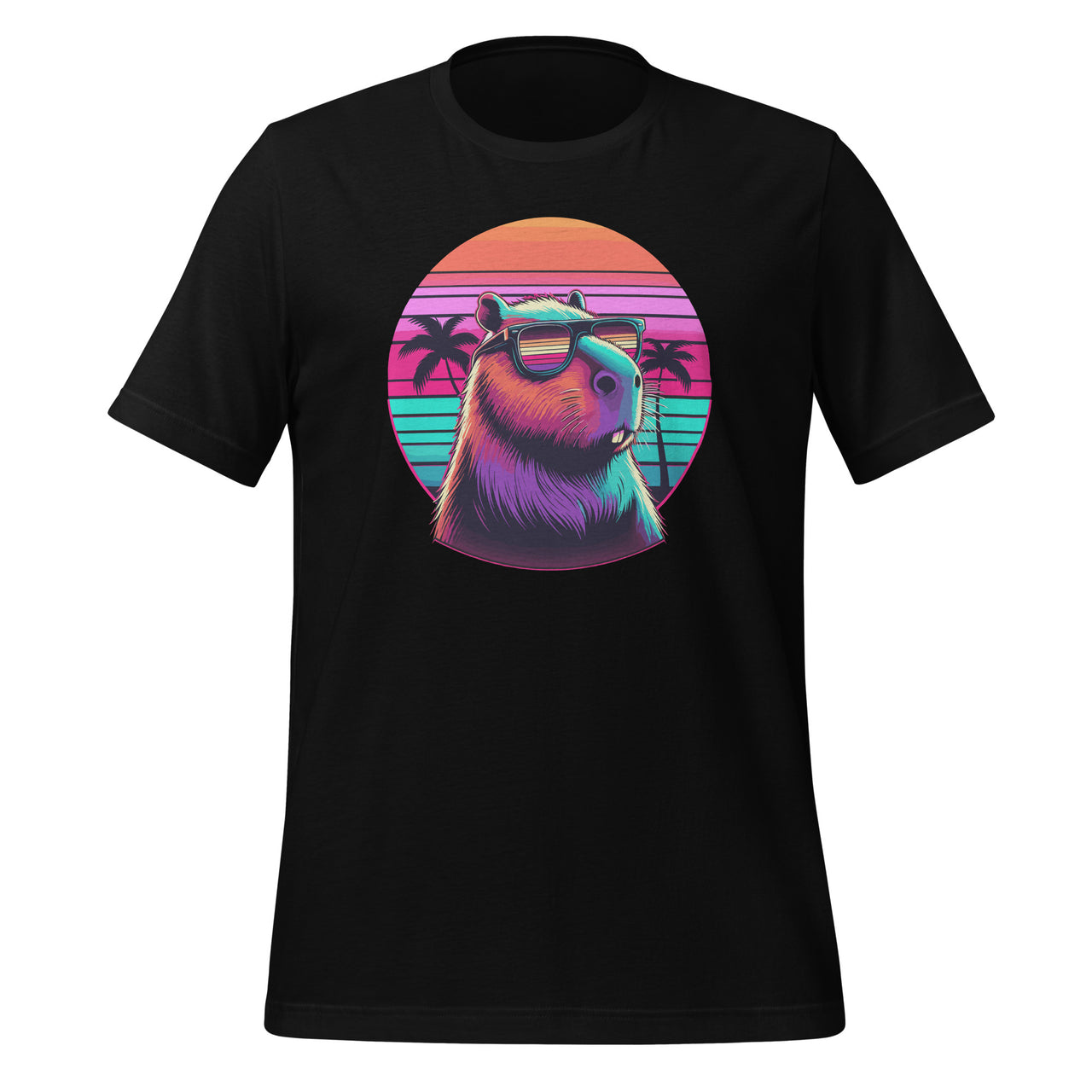 Funny Capybara Vintage Rodent Retro Vaporwave Aesthetic Goth Unisex T-Shirt