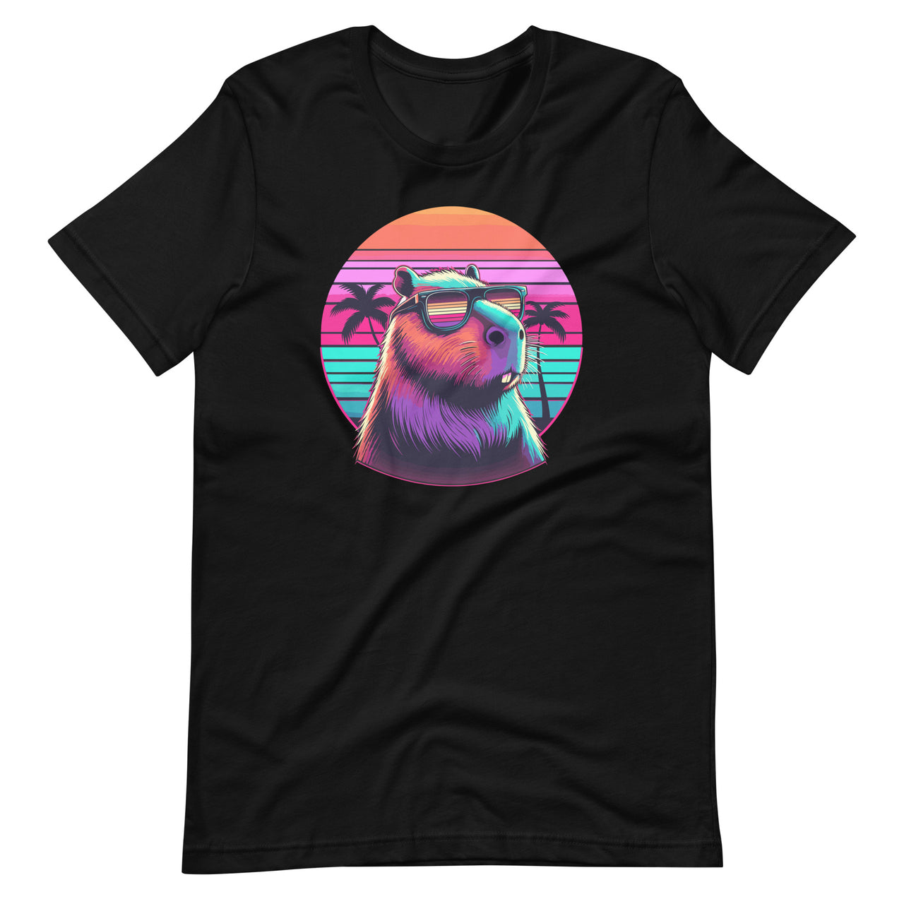 Funny Capybara Vintage Rodent Retro Vaporwave Aesthetic Goth Unisex T-Shirt