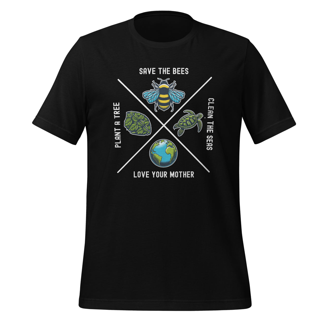 Earth Day Save the Bees Plant More Trees Clean the Seas  Unisex T-Shirt