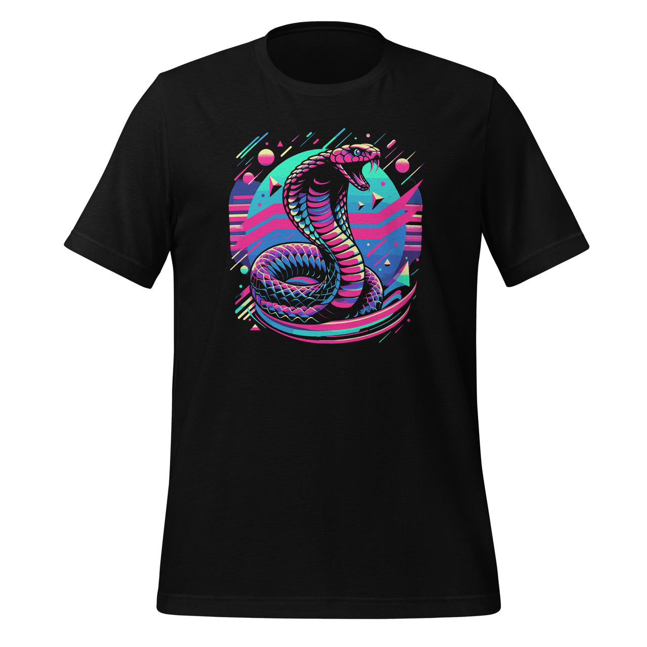 Colorful Cobra Vaporwave Style Vivid Reptile Venom Snake Unisex T-Shirt