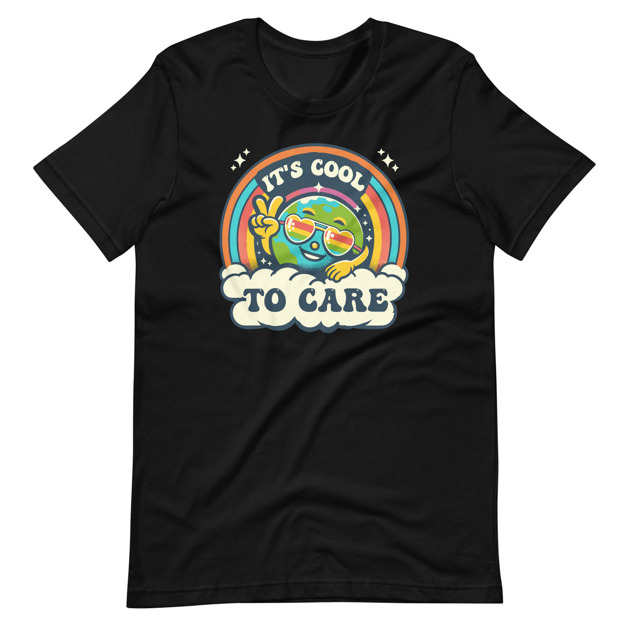 It's Cool To Care Earth Day Groovy 70s Retro Art Unisex T-Shirt