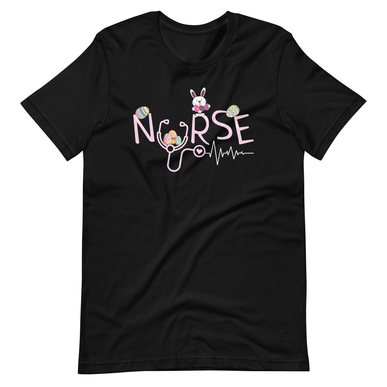 Nurses Gifts Stethoscope Nurse Tail Easter Bunny Eggs RN Unisex T-Shirt