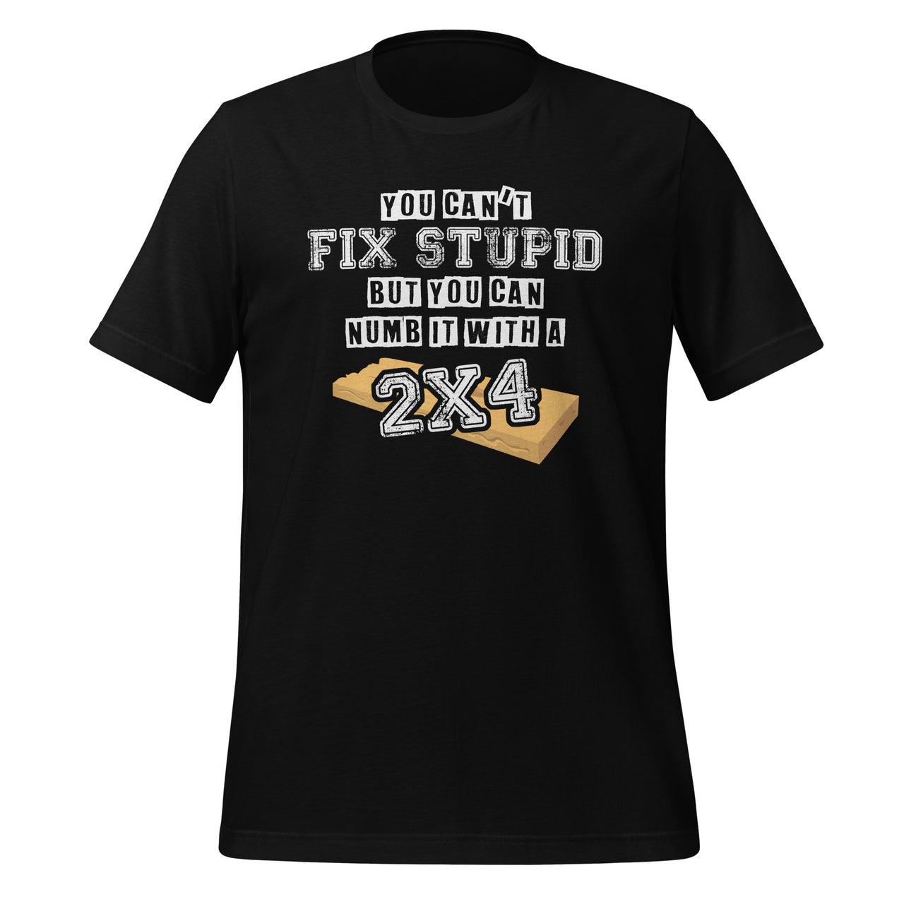 You Can't Fix Stupid But You Can Numb It With A 2x4 - Funny Short-Sleeve Unisex T-Shirt