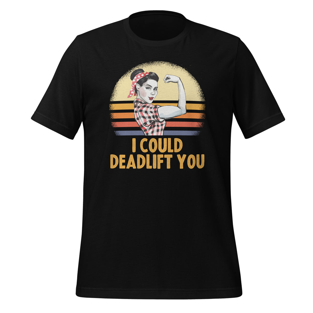 I Could Deadlift You - Strong Girl Retro Vintage Sunset Gift Short-Sleeve Unisex T-Shirt