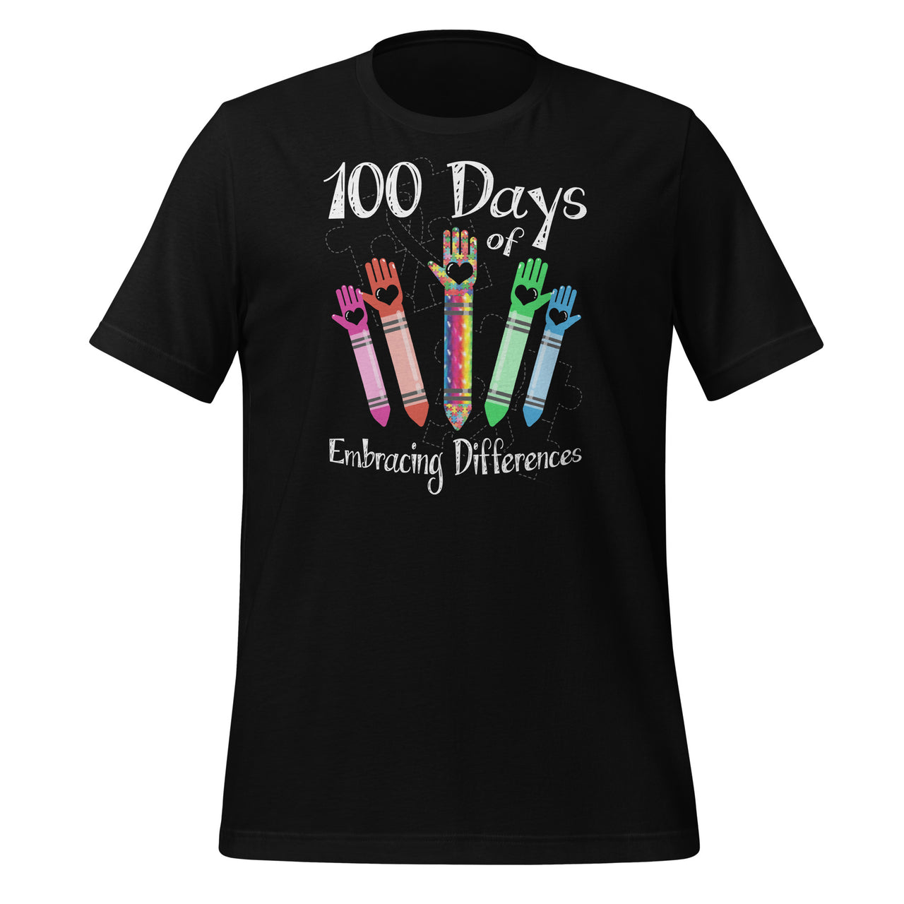 100 Days Of Embracing Differences - Autism Awareness Autistic Teacher Short-Sleeve Unisex T-Shirt