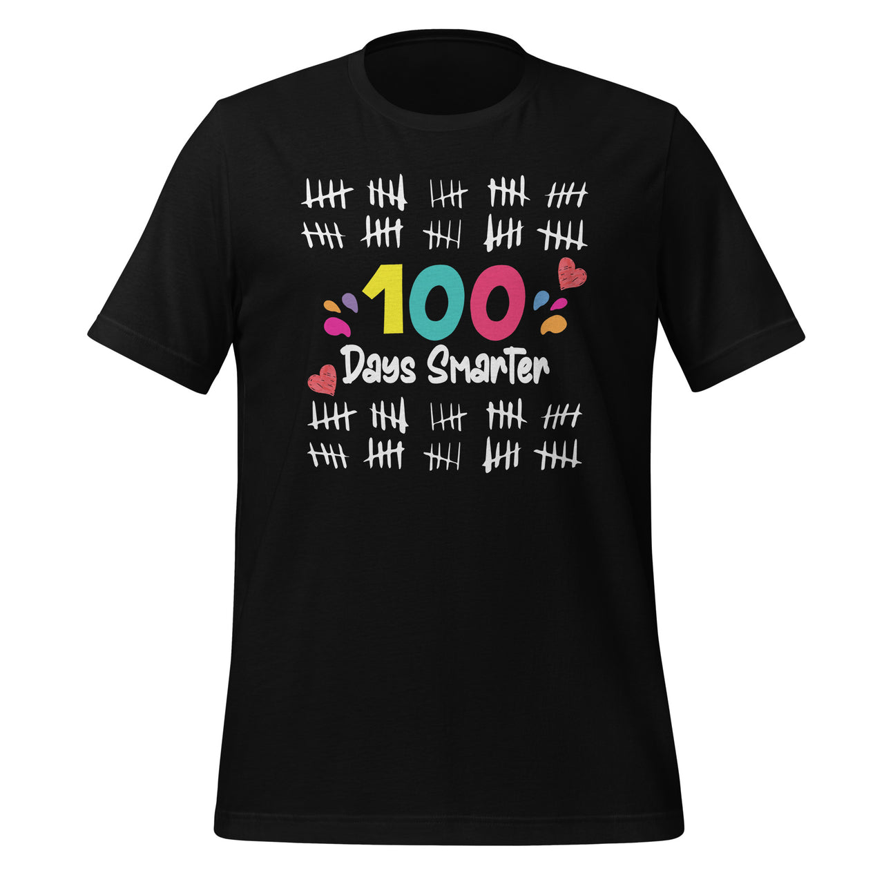 100 Days Smarter Cute Counting Tally Marks - Teacher Student Short-Sleeve Unisex T-Shirt