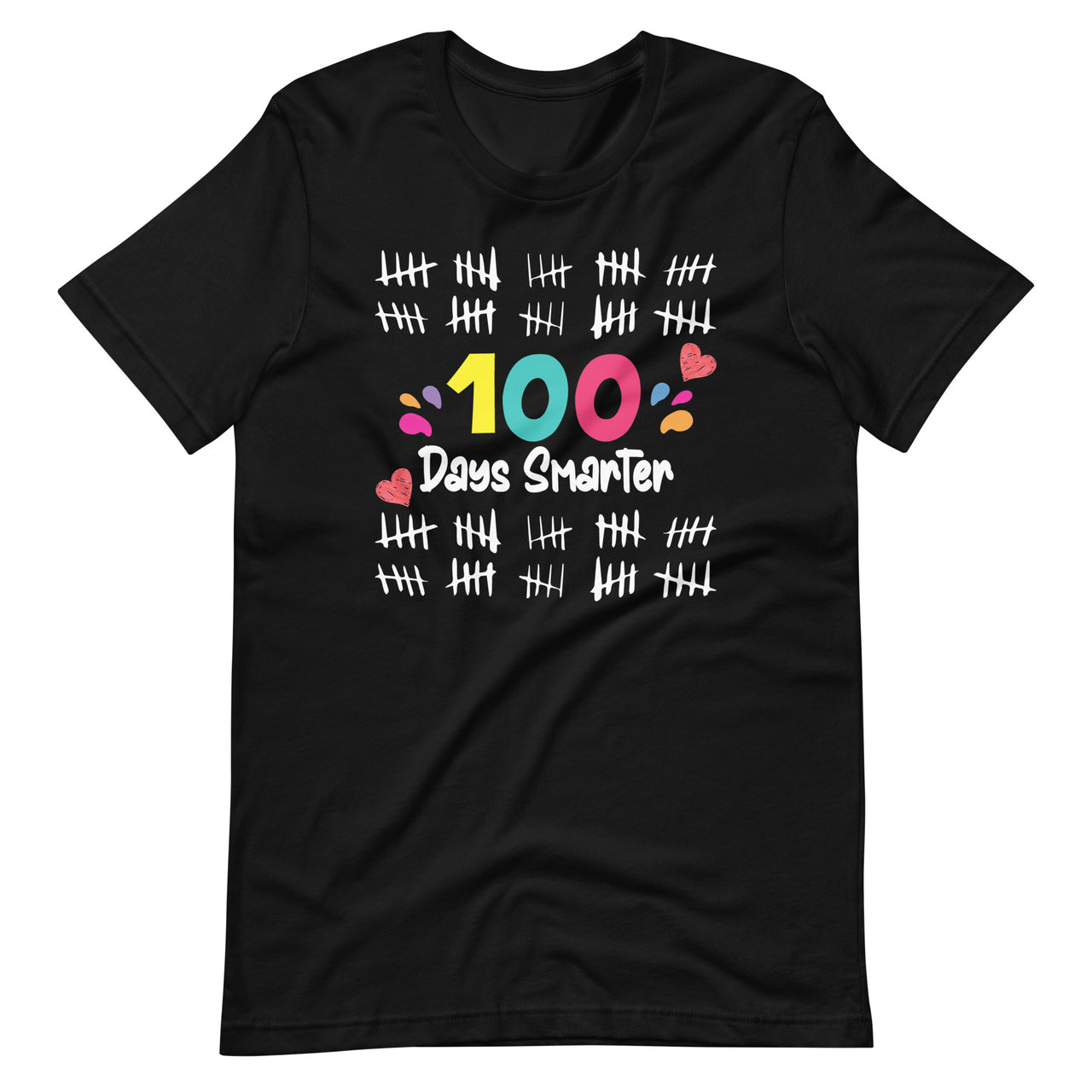 100 Days Smarter Cute Counting Tally Marks - Teacher Student Short-Sleeve Unisex T-Shirt