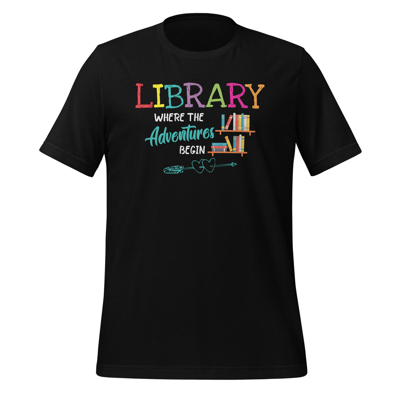 Library Books Where Adventure Begins Librarian Reading Short-Sleeve Unisex T-Shirt