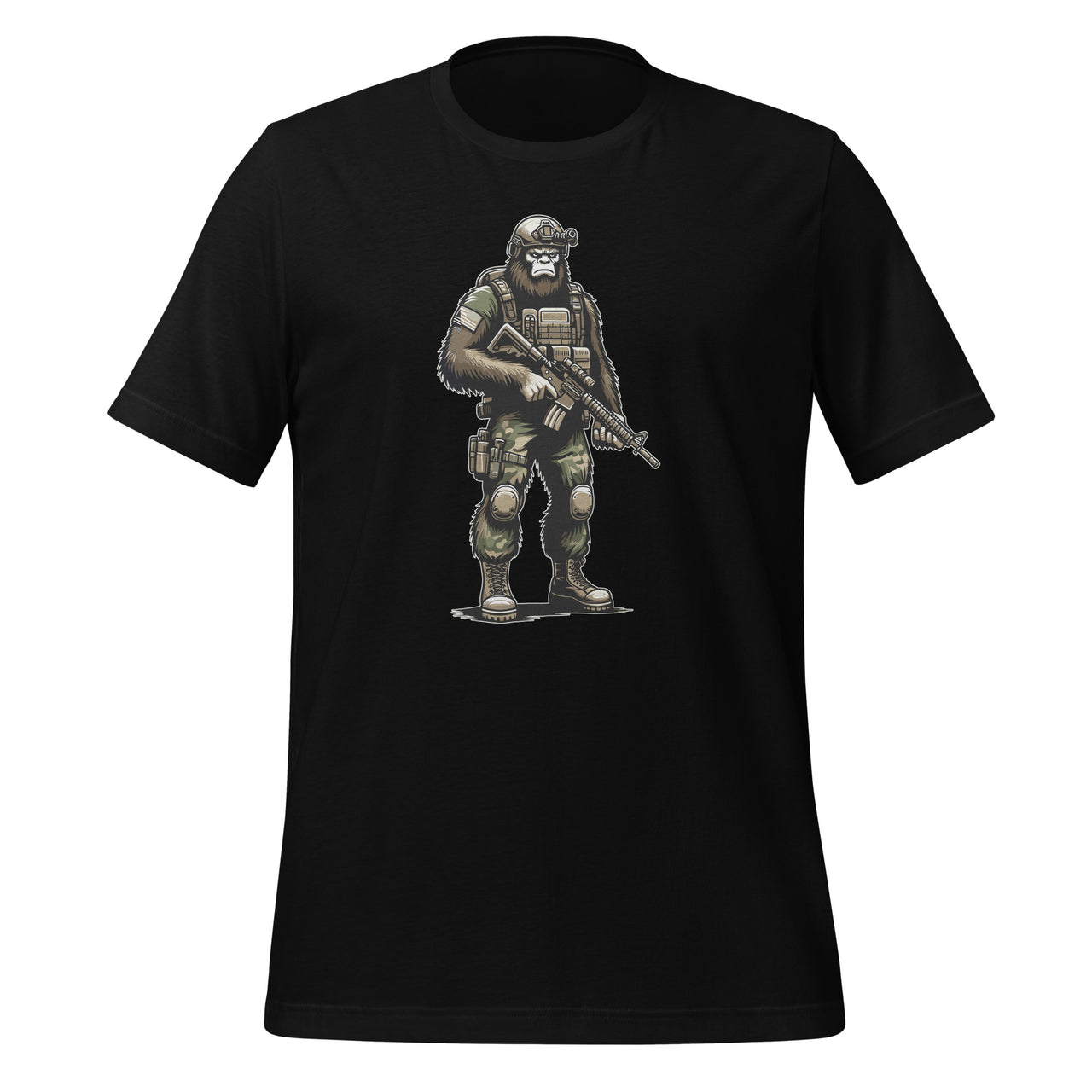 Cute Bigfoot Sasquatch Funny Military Cryptid Unisex T-Shirt