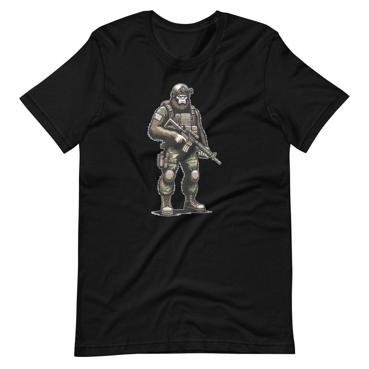 Cute Bigfoot Sasquatch Funny Military Cryptid Unisex T-Shirt