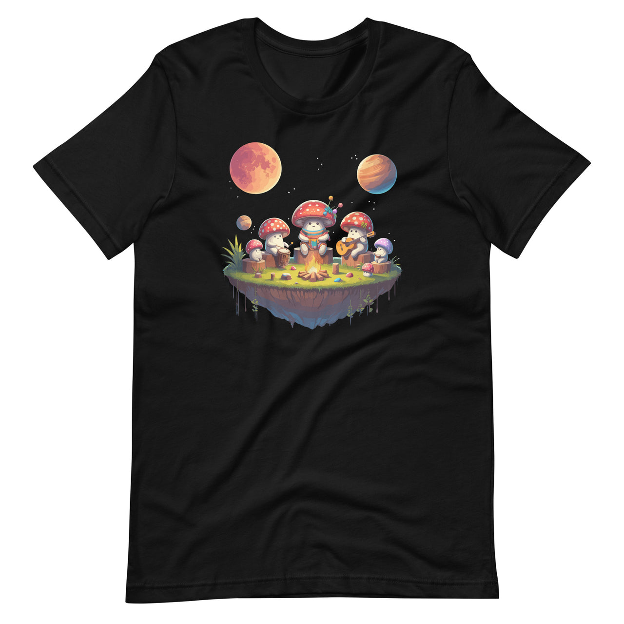 Hippie Mushrooms Fungi Camping Group Plants Funny Forest  Unisex T-Shirt