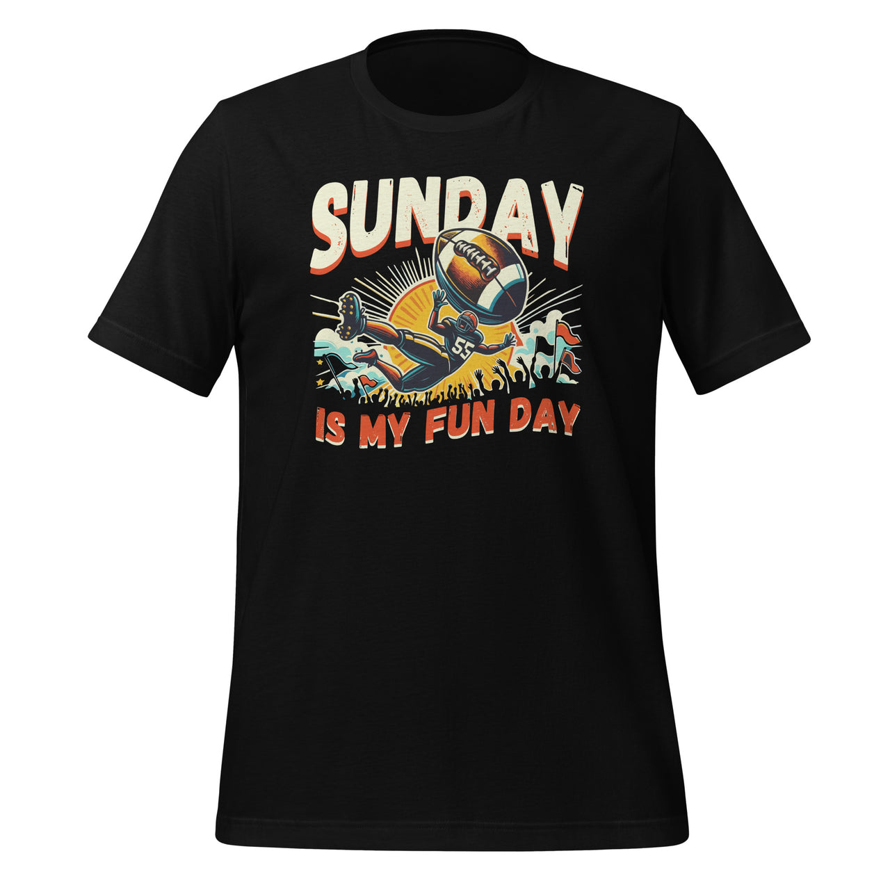 Sunday Is My Fun Day Funny Football Art Saying Unisex T-Shirt