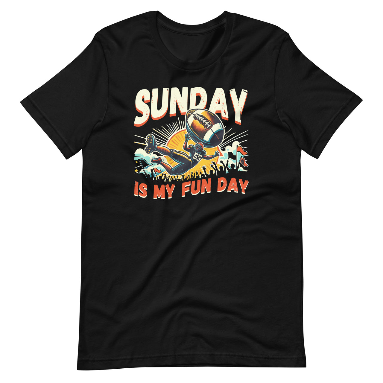 Sunday Is My Fun Day Funny Football Art Saying Unisex T-Shirt