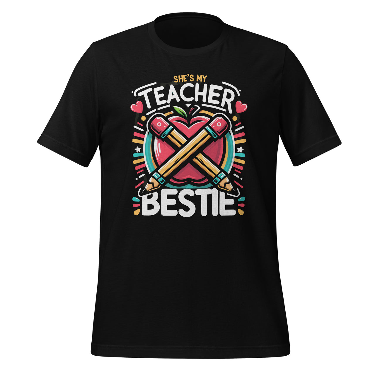 She's My Teacher Bestie Matching Teachers Best Friend Unisex T-Shirt