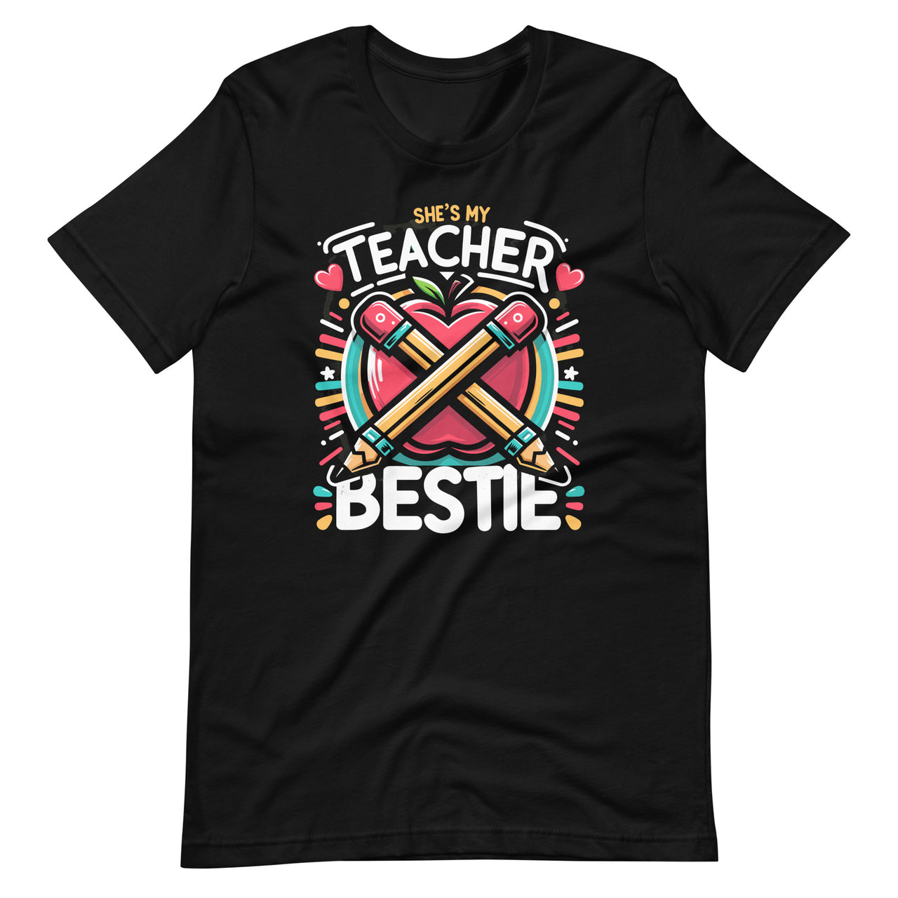 She's My Teacher Bestie Matching Teachers Best Friend Unisex T-Shirt