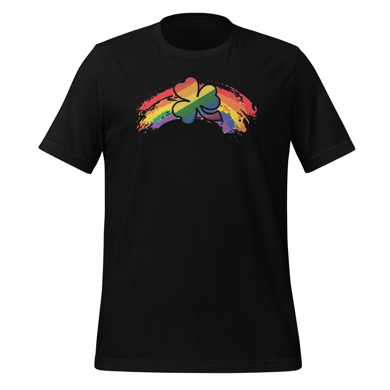 Four Leaf Clover Colorful Rainbow St Patricks Day Unisex T-Shirt