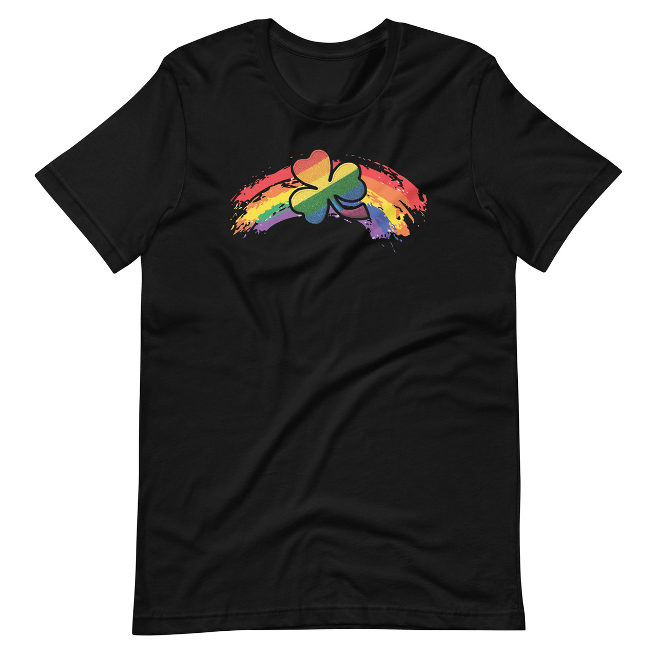 Four Leaf Clover Colorful Rainbow St Patricks Day Unisex T-Shirt