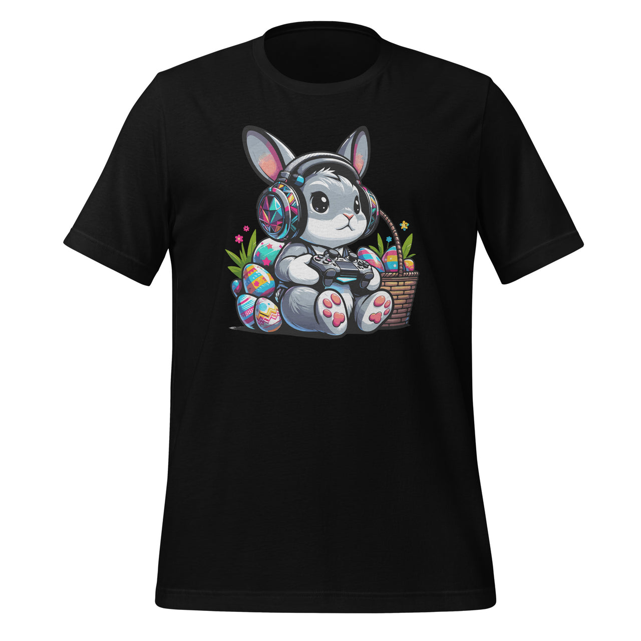 Happy Easter Day Boy Girl Kid Gamer Bunny Rabbit Gaming Unisex T-Shirt