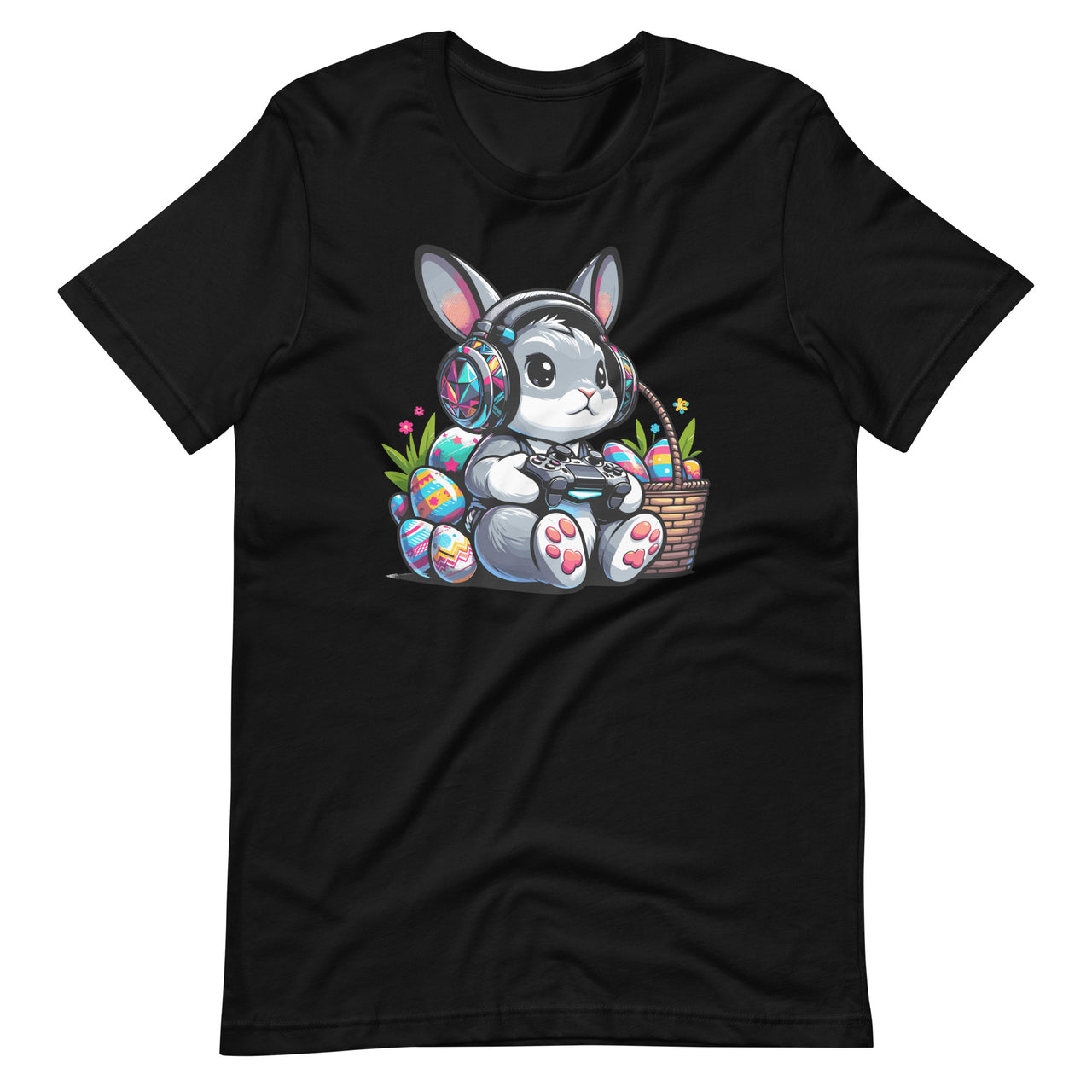 Happy Easter Day Boy Girl Kid Gamer Bunny Rabbit Gaming Unisex T-Shirt