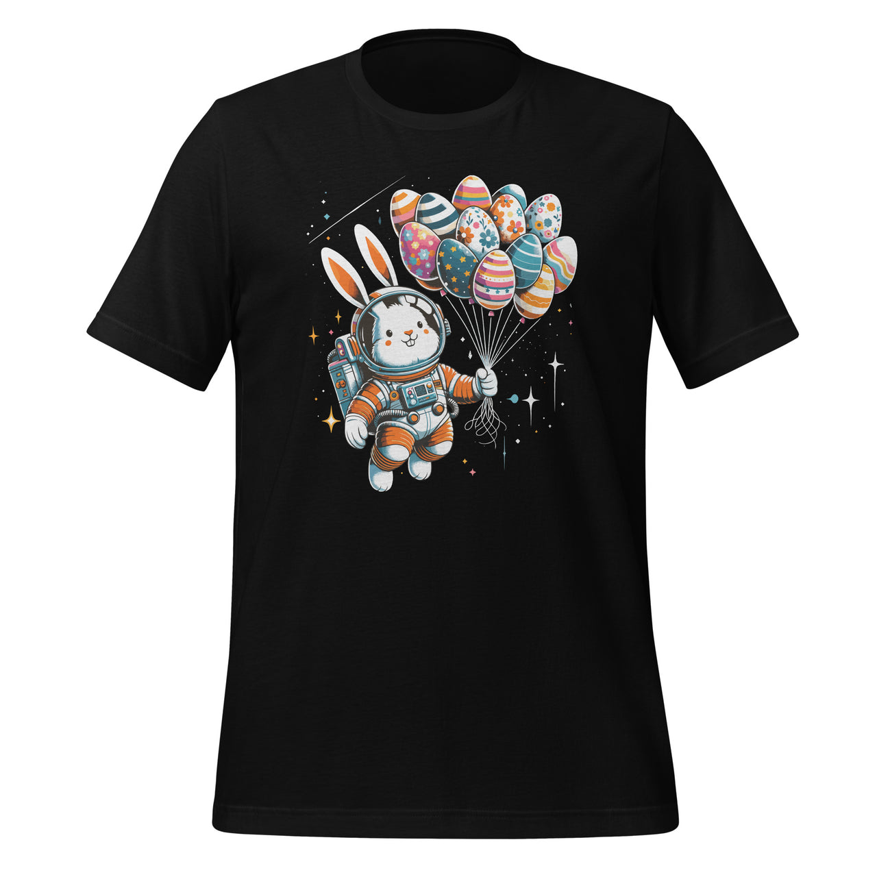 Happy Easter Day Bunny Egg Astronaut Space Unisex T-Shirt