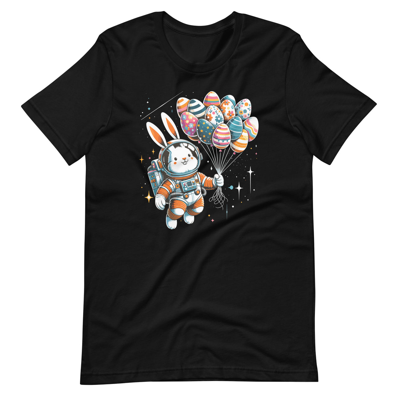 Happy Easter Day Bunny Egg Astronaut Space Unisex T-Shirt