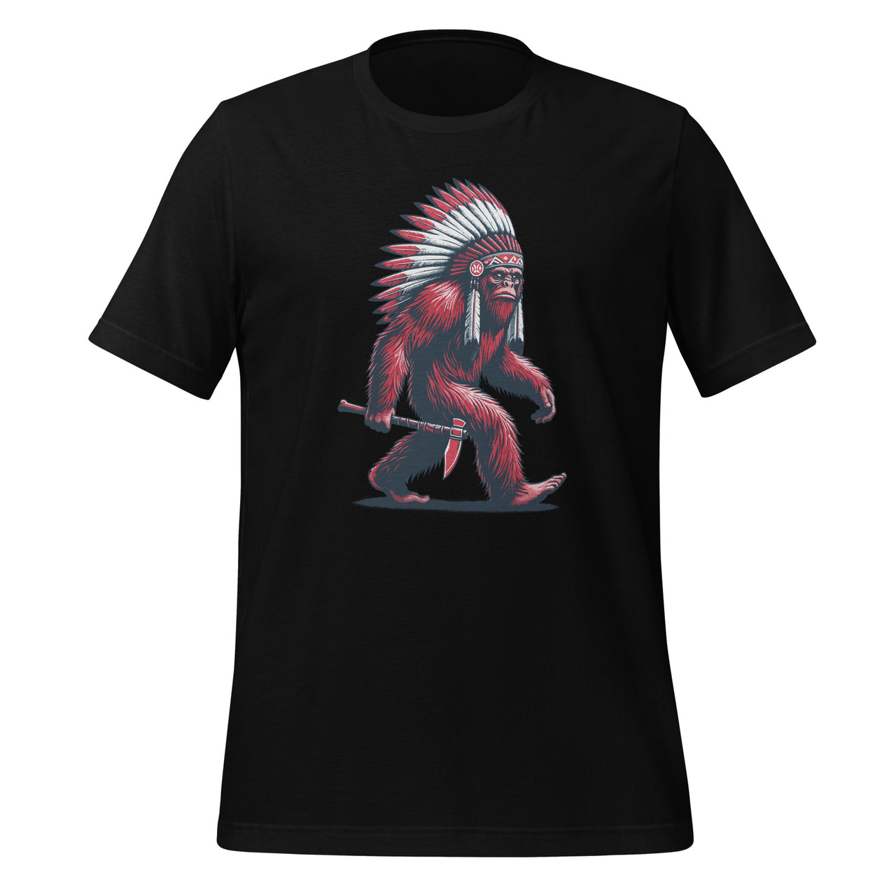 Native American Bigfoot Indian Chief Sasquatch Headdress Unisex T-Shirt