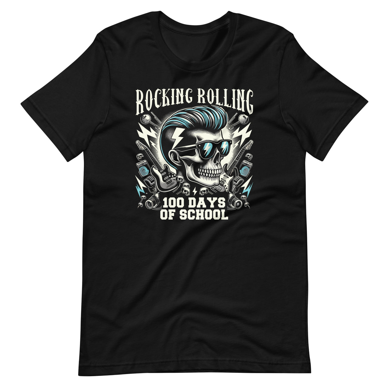 Rocking N Rolling 100 Days Of School Teacher Student Music Unisex T-Shirt