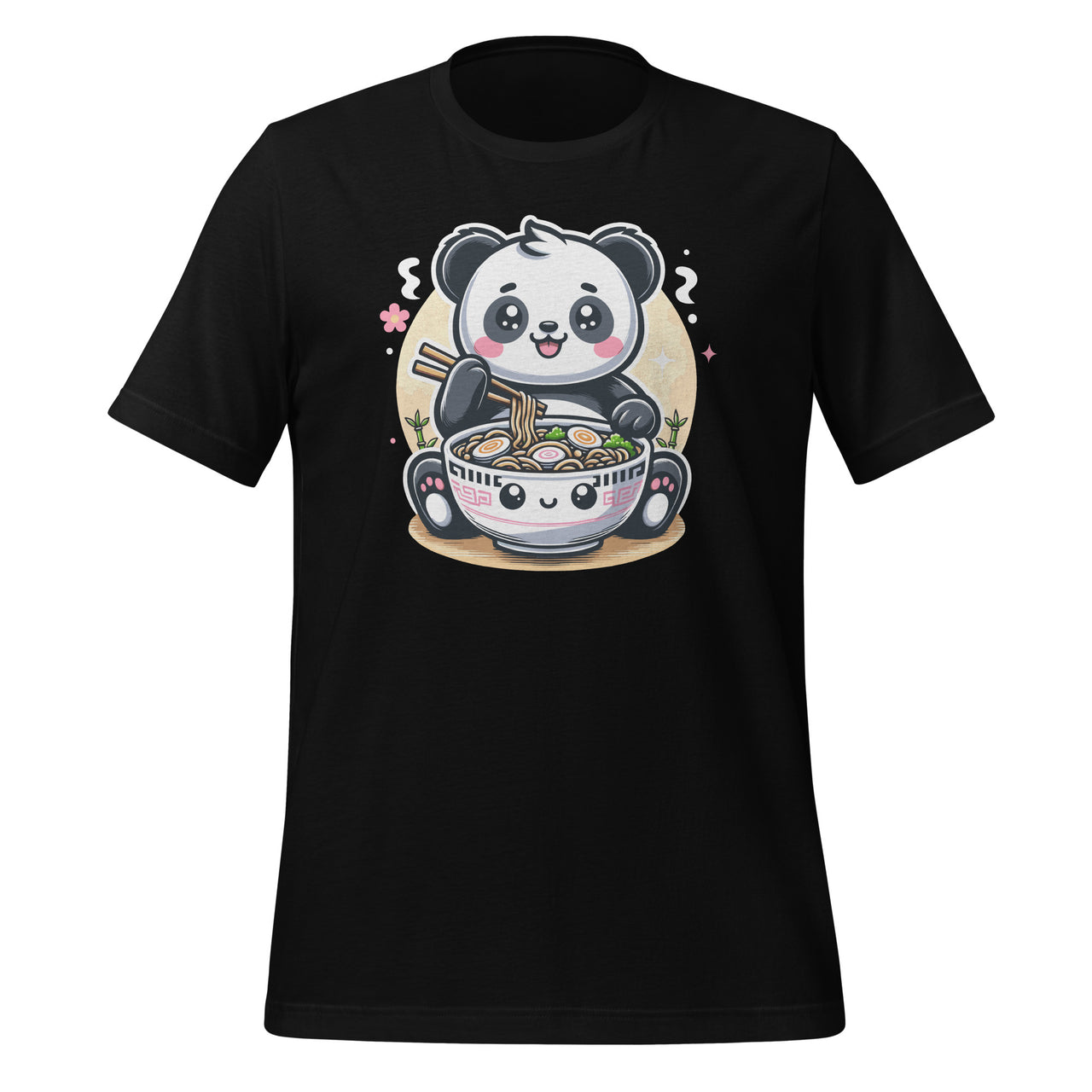 Cute Panda Ramen Anime Kawaii Eating Noodle Bowl Japanese Unisex T-Shirt