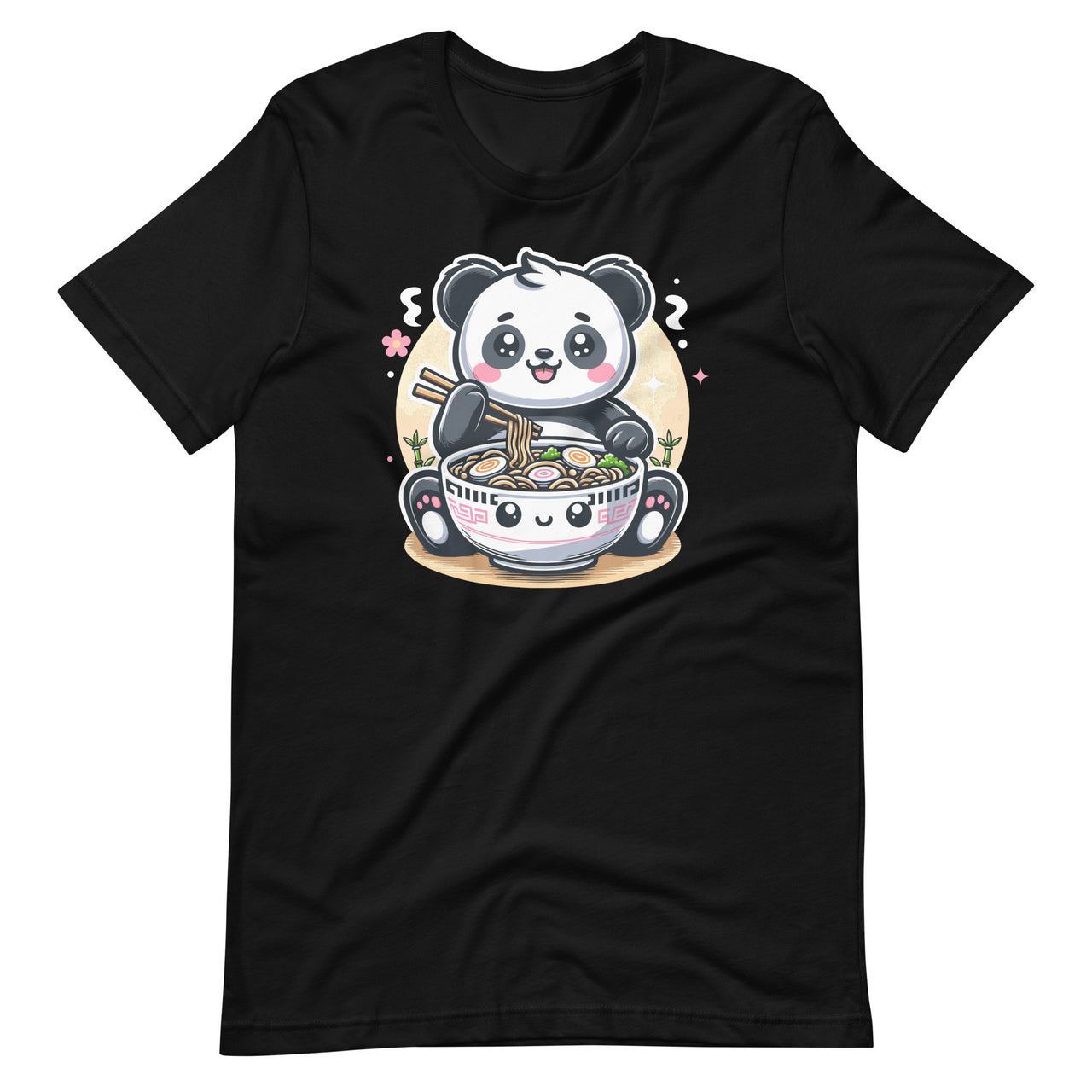 Cute Panda Ramen Anime Kawaii Eating Noodle Bowl Japanese Unisex T-Shirt