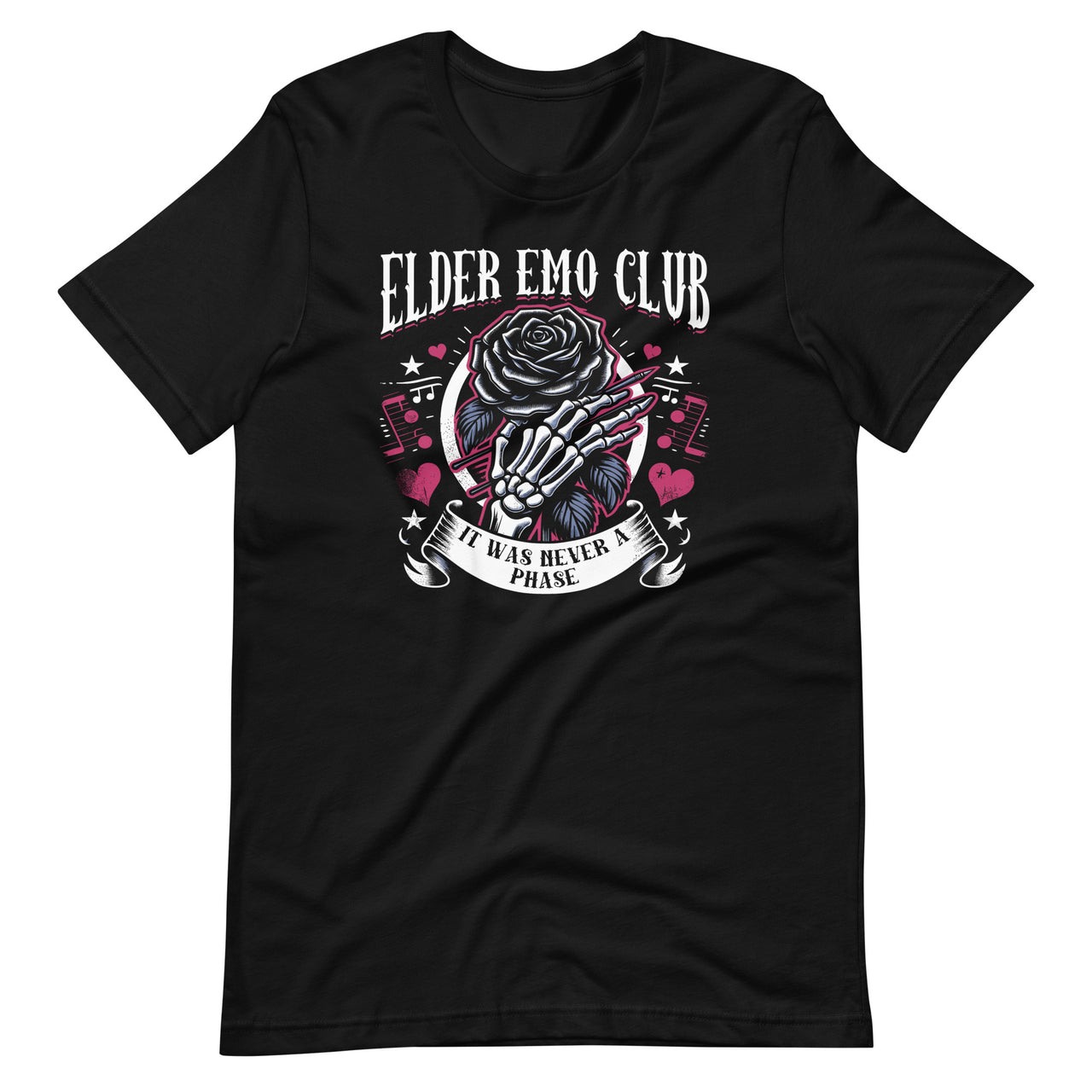 Elder Emo Club It Was Never A Phase Inspired Classic Saying Unisex T-Shirt