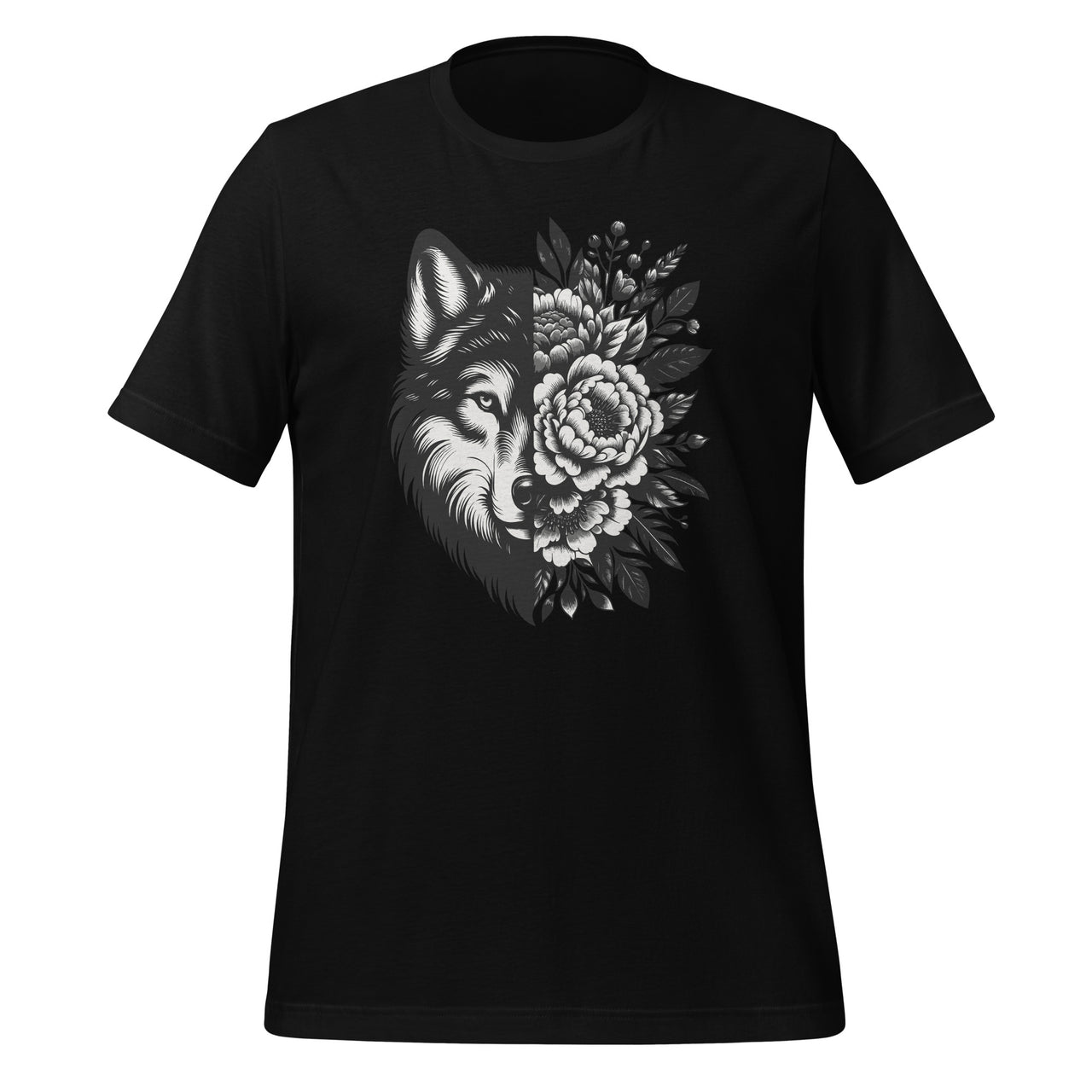 Floral Wolf Vintage Flowers Wolf Face For Wolves Lover Unisex T-Shirt