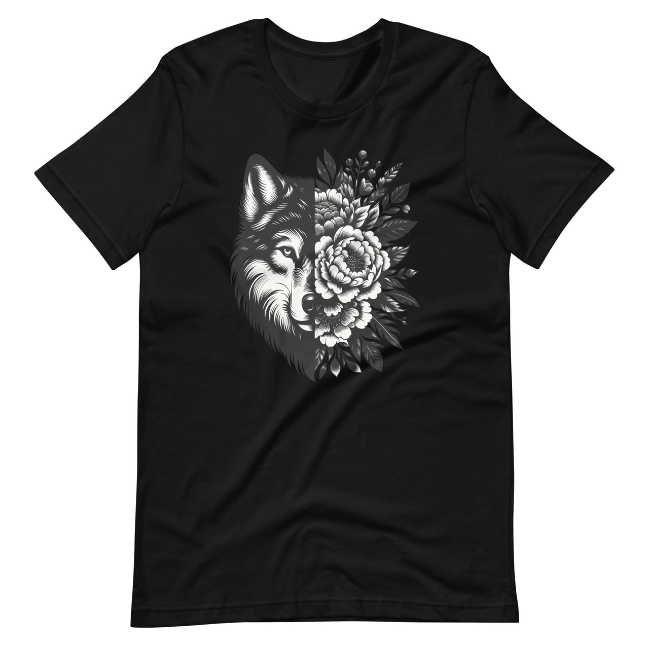 Floral Wolf Vintage Flowers Wolf Face For Wolves Lover Unisex T-Shirt