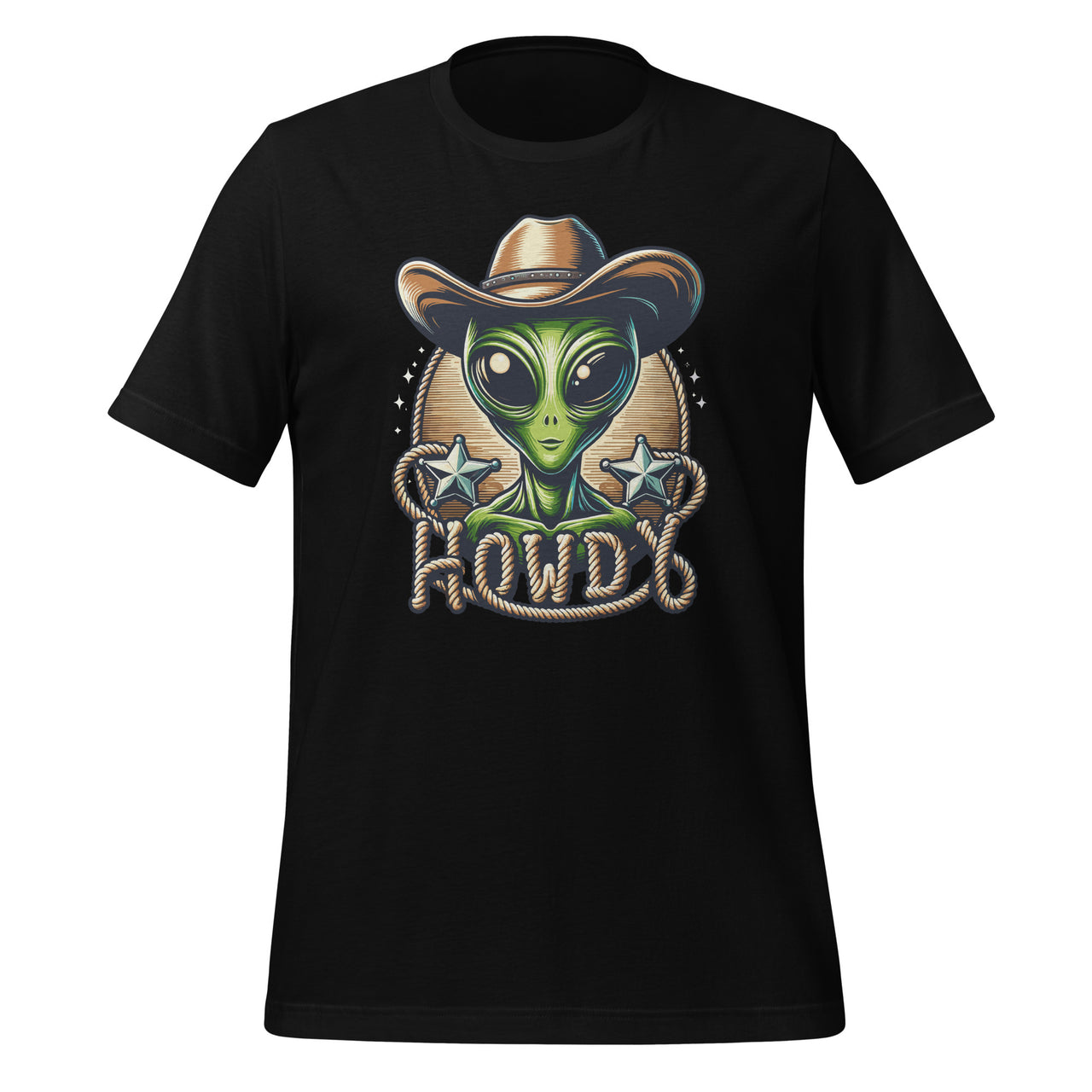 Funny Cowboy Alien Howdy Space UFO Western Rodeo Unisex T-Shirt