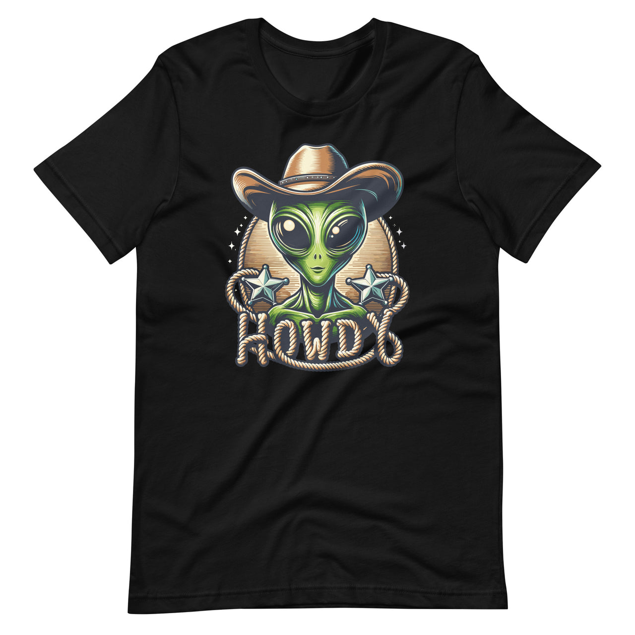 Funny Cowboy Alien Howdy Space UFO Western Rodeo Unisex T-Shirt