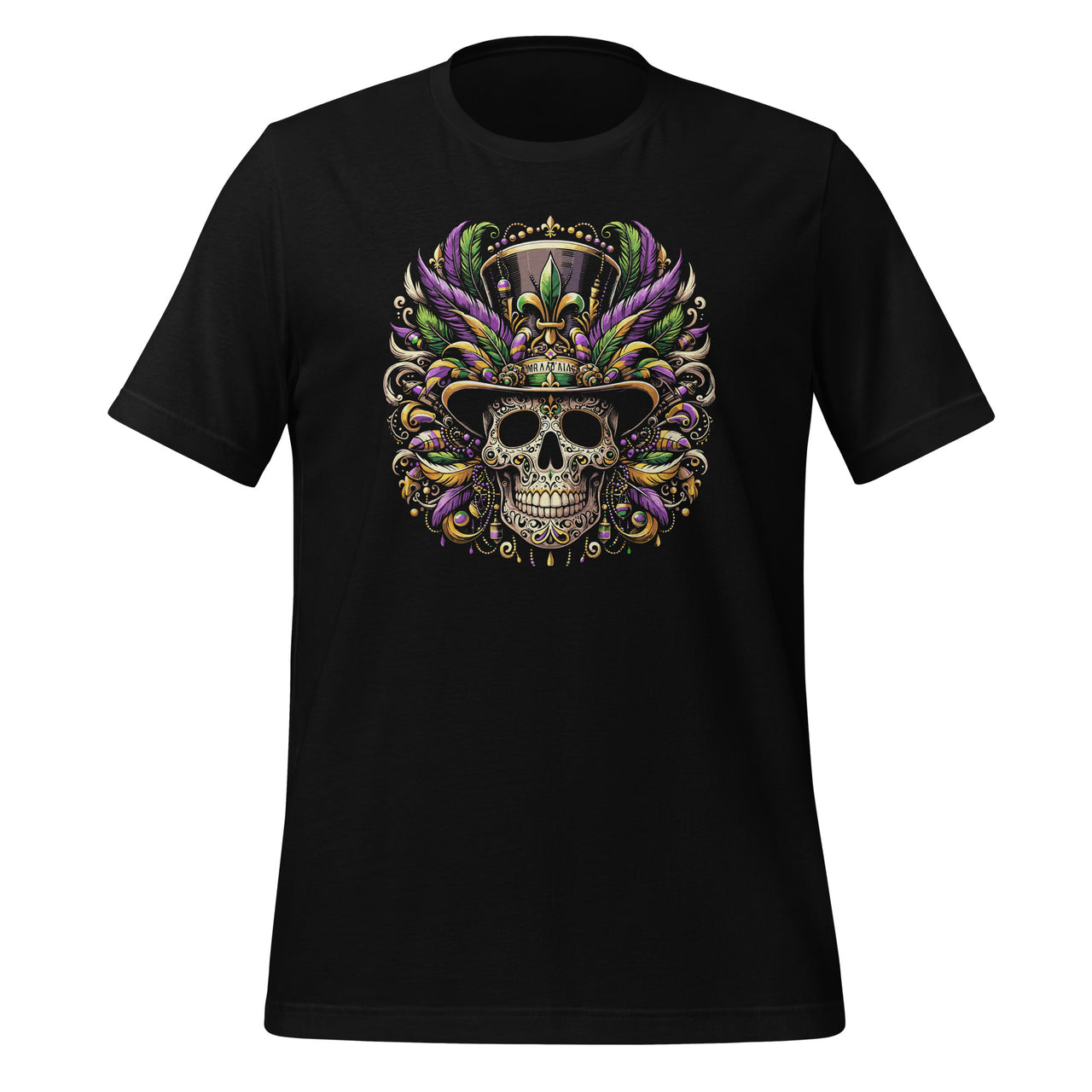 Mardi Gras Skeleton Top Hat New Orleans Witch Doctor Voodoo Unisex T-Shirt