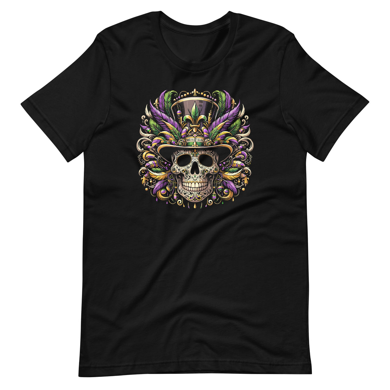 Mardi Gras Skeleton Top Hat New Orleans Witch Doctor Voodoo Unisex T-Shirt