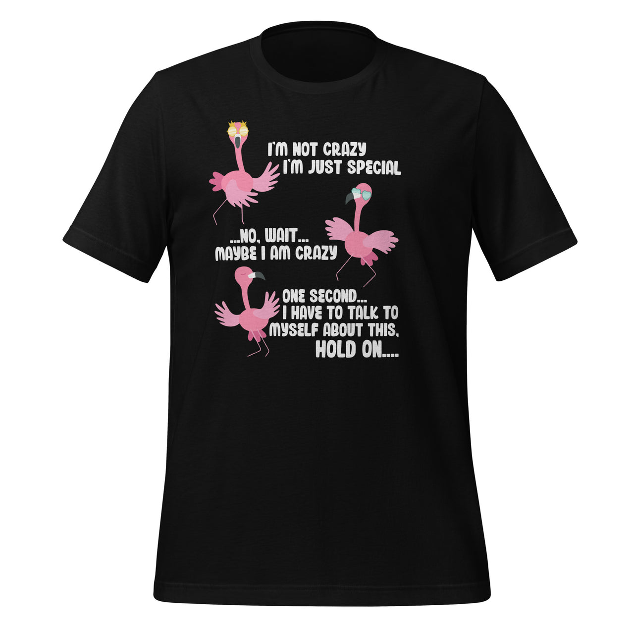 I'm Not Crazy I'm Just Special Wait Maybe I'm Crazy Flamingo Unisex T-Shirt