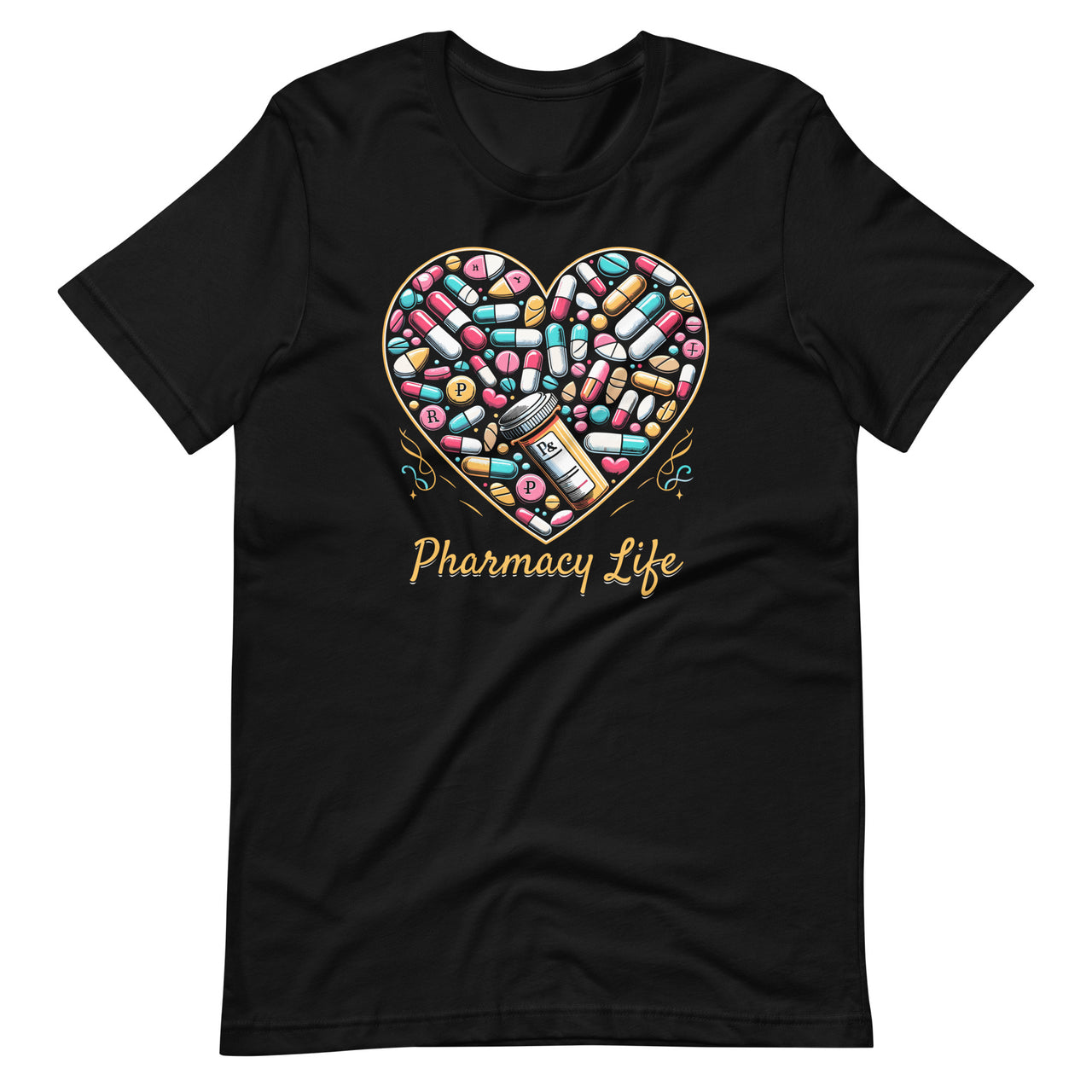 Pharmacy Life Pill Pharmacist Heart Valentines Day Unisex T-Shirt