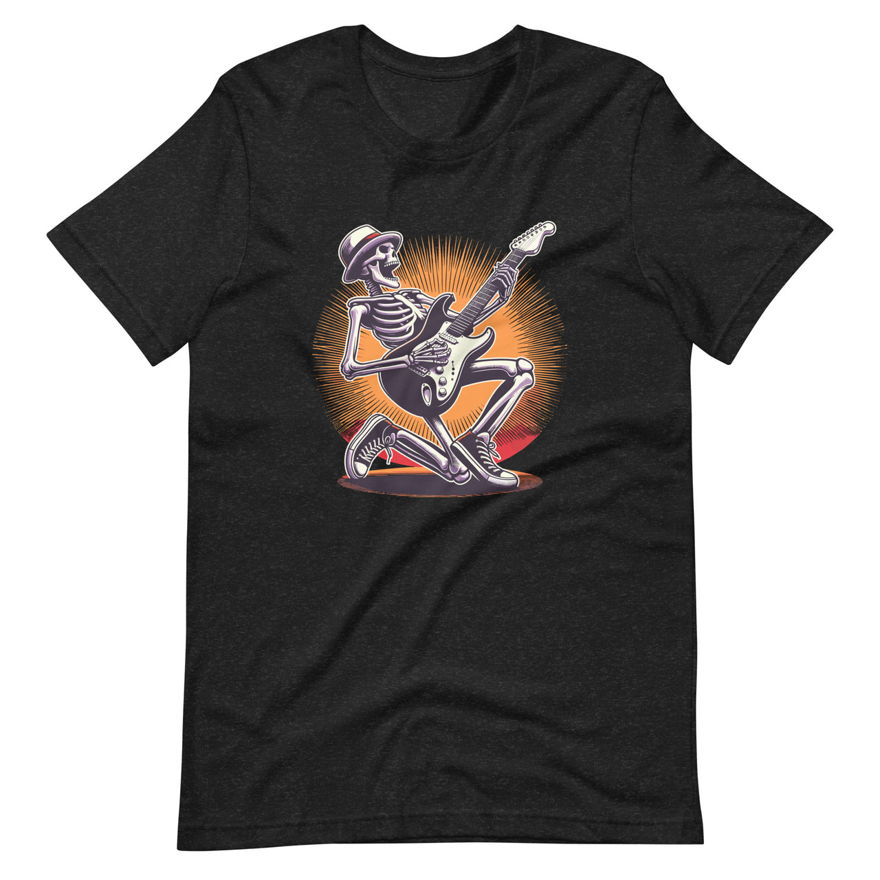 Rock And Roll Graphic Band Skeleton Playing Guitar Unisex T-Shirt