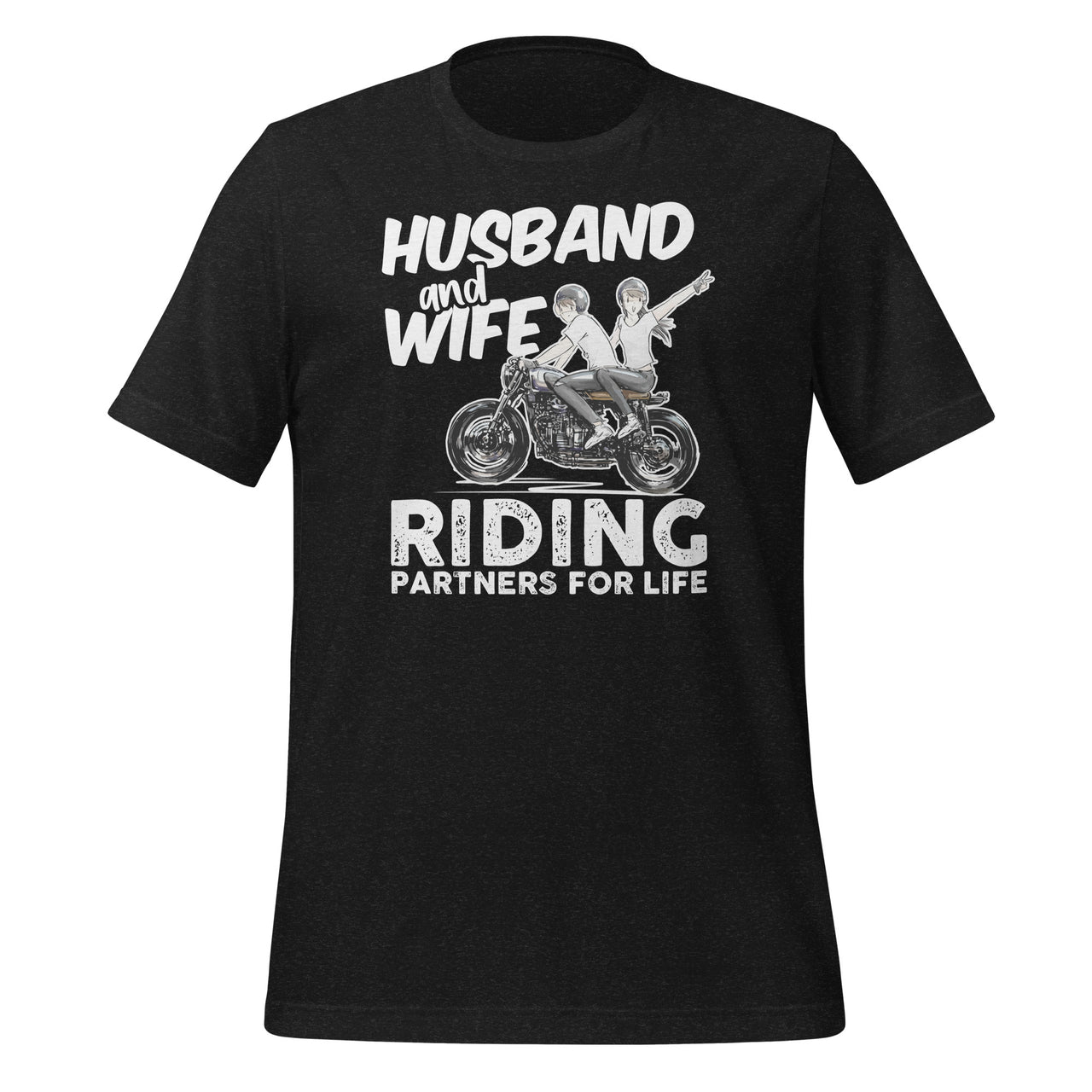 Husband And Wife Riding Partners For Life - Motorcycle Lover Short-Sleeve Unisex T-Shirt