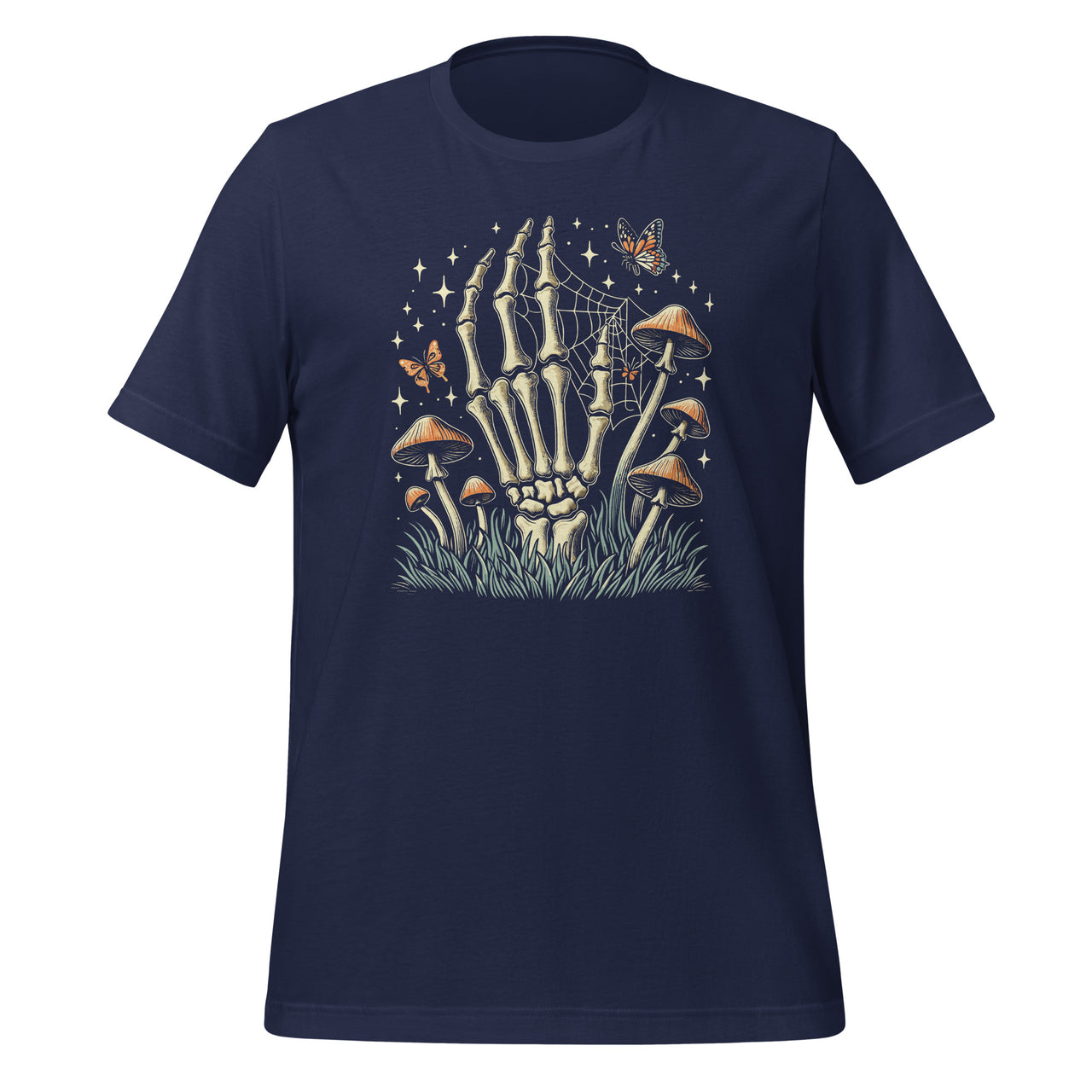 Mushroom Skeleton Aesthetic Vintage Dark Cottagecore Gothic Unisex T-Shirt