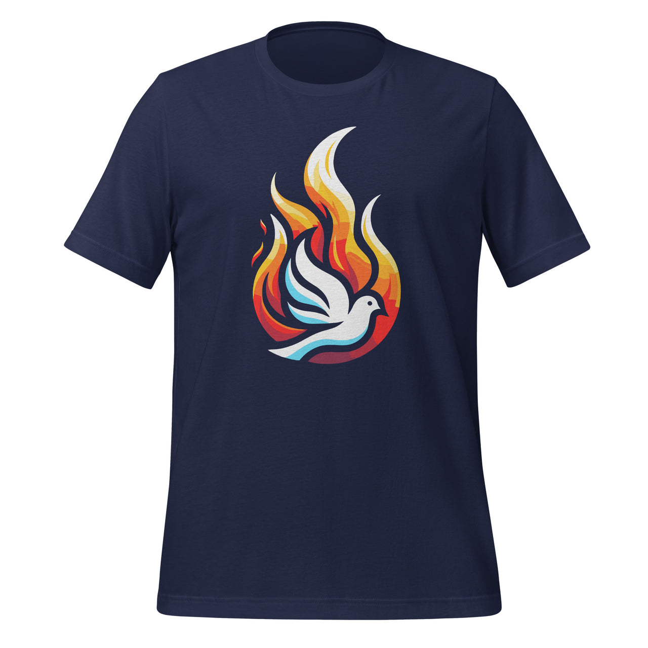 Silhouette Dove Flame Fire Pentecost Orthodox Christmas Unisex T-Shirt