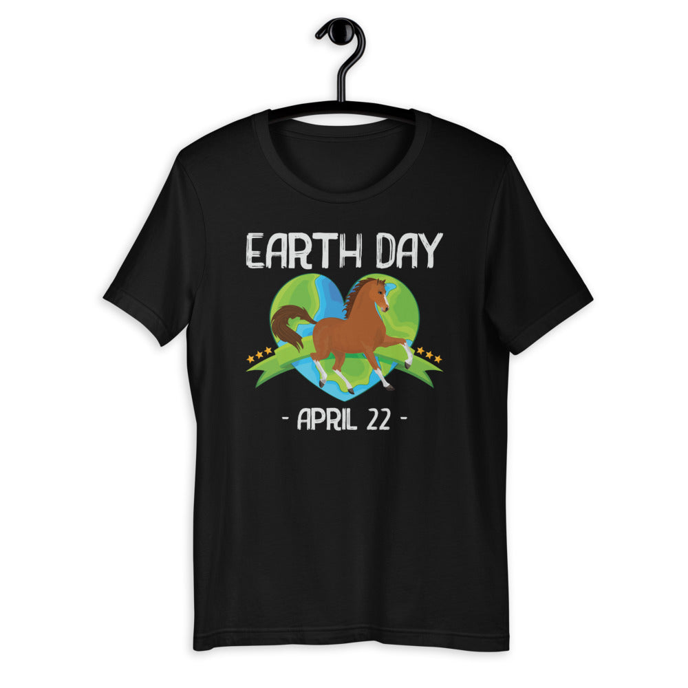 Horse Pony Animal Lovers Earth Day 50th Anniversary Rider's Short-Sleeve Unisex T-Shirt