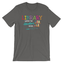 Library Books Where Adventure Begins Librarian Reading Short-Sleeve Unisex T-Shirt