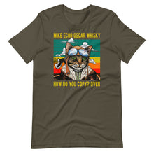 Mike Echo Oscar Whisky Cat - Funny Pun Pilot Vintage Short-Sleeve Unisex T-Shirt