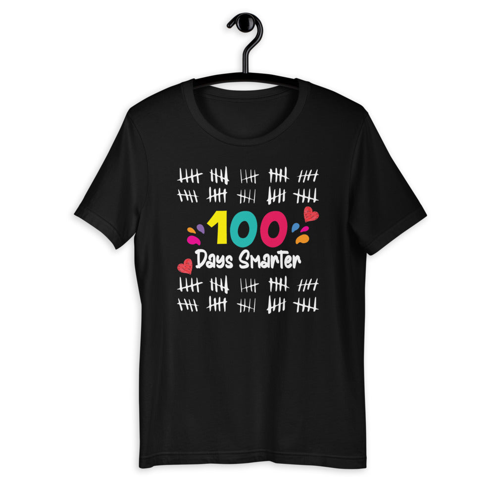 100 Days Smarter Cute Counting Tally Marks - Teacher Student Short-Sleeve Unisex T-Shirt