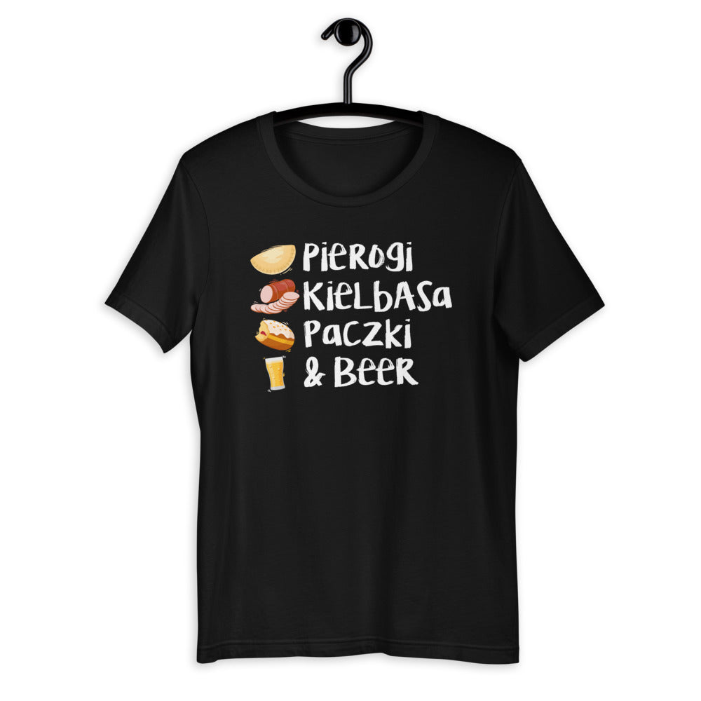 Pierogi Kielbasa Paczki Beer - Love Filling Polish Short-Sleeve Unisex T-Shirt